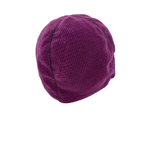 Melanzana Purple Grid Fleece Beanie Hat Adult XL - Picture 4 of 6
